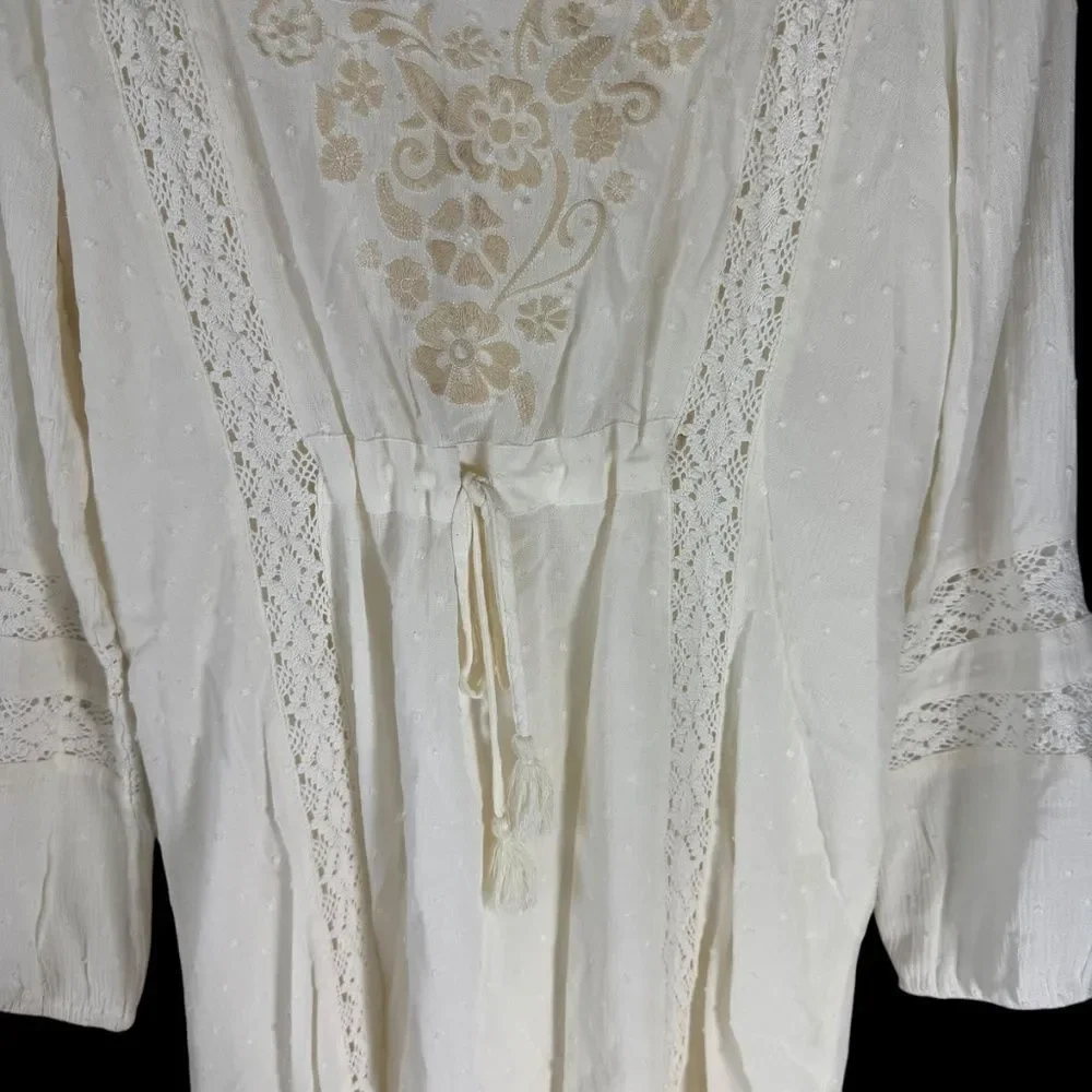 Idyllwind Jessie Western Romance Ivory Women's Mini‎ Dress Sz S